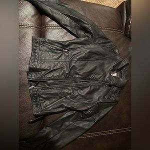 Black leather jacket